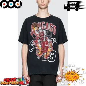 Warren Lotas Chicago NBA Ghost Devil Ride Bull Fire Shirt