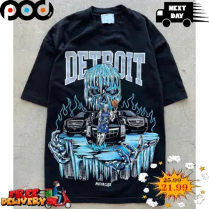 Death Ghost Detroit Ice Car NBA Hand Shirt
