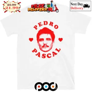 I Love Pedro Pascal Face Heart Shirt