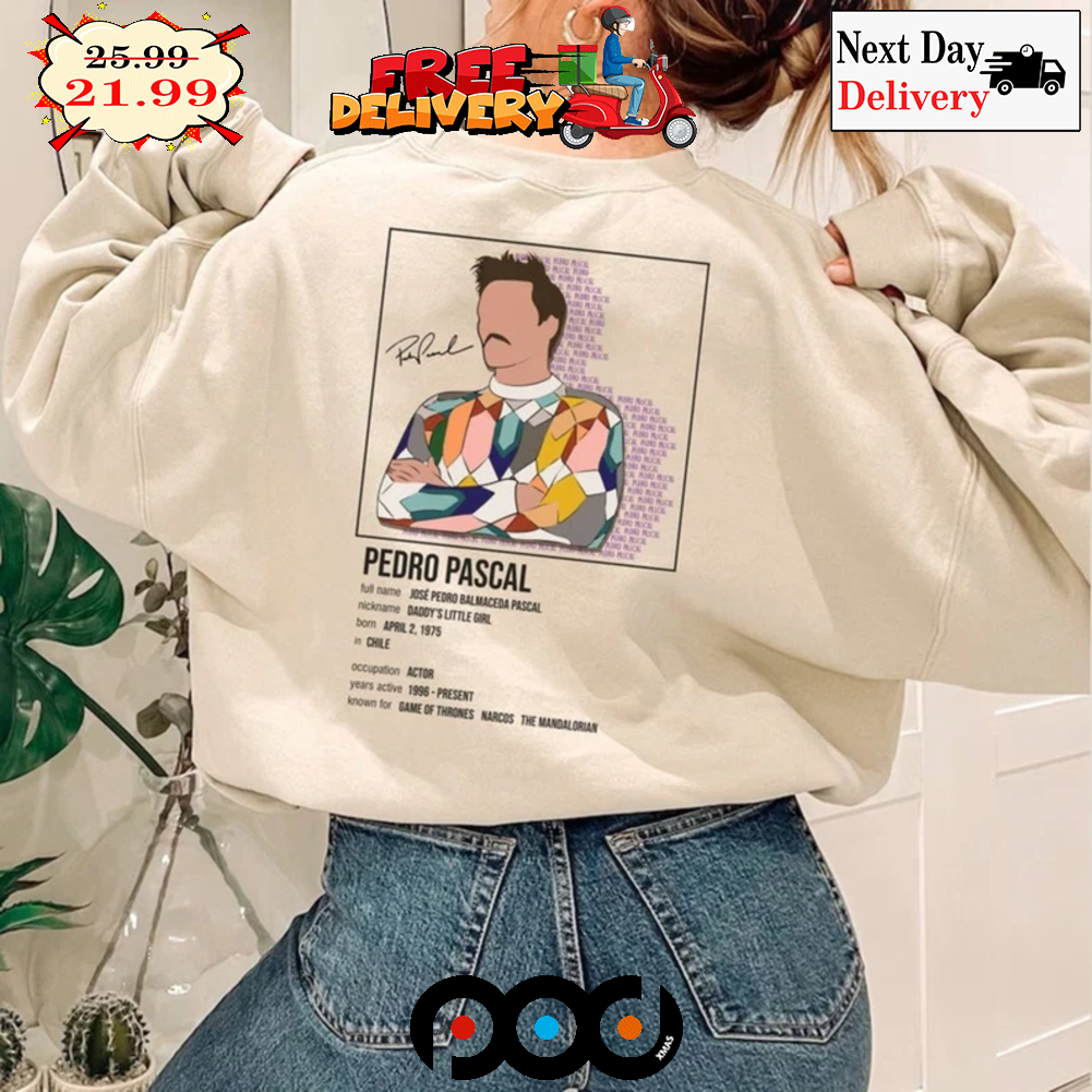 Pedro Pascal Actor Art Graphic Vintage 2023 Shirt