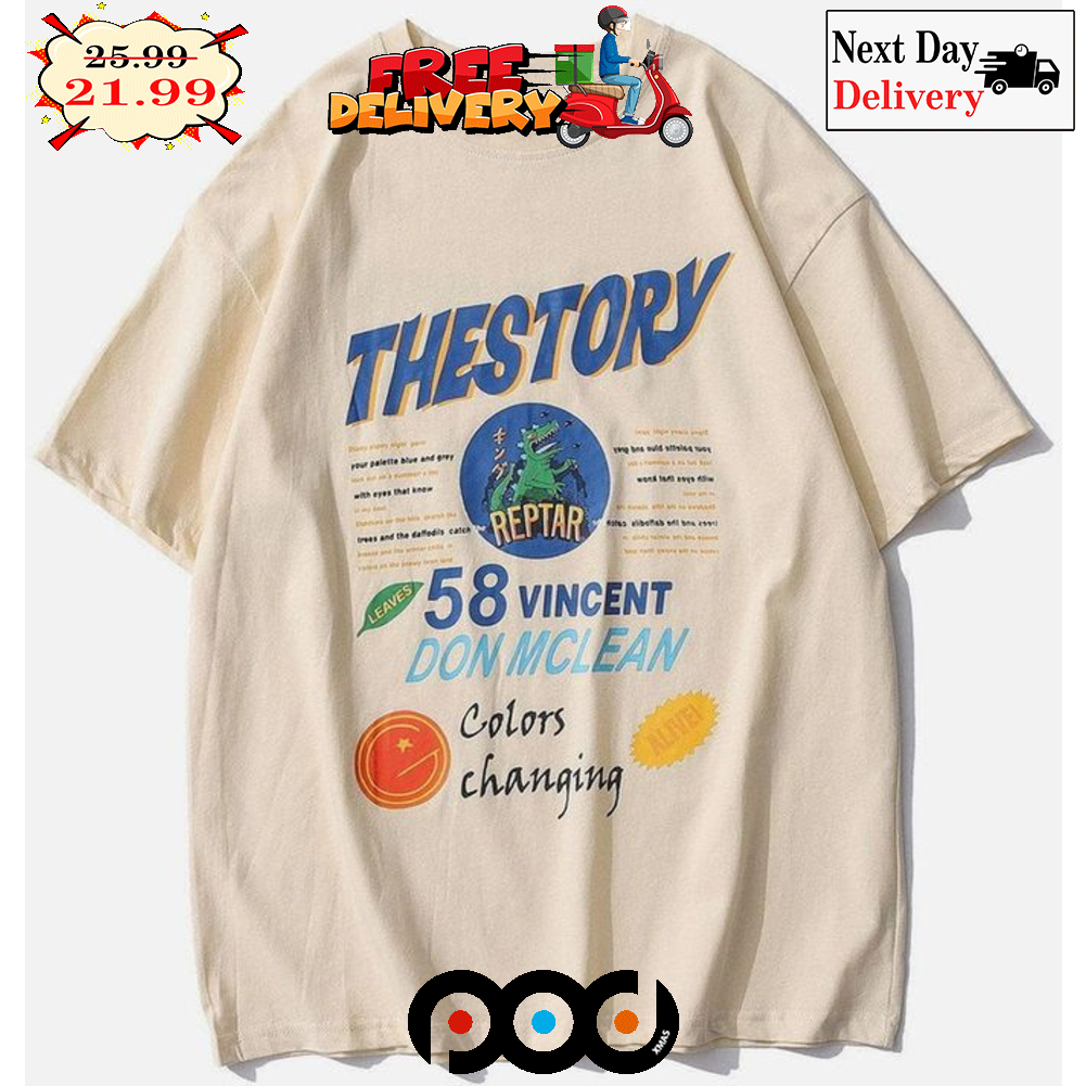 Thestory Reptar 58 Vincent Don Mclean Colors Changing Vintage Shirt