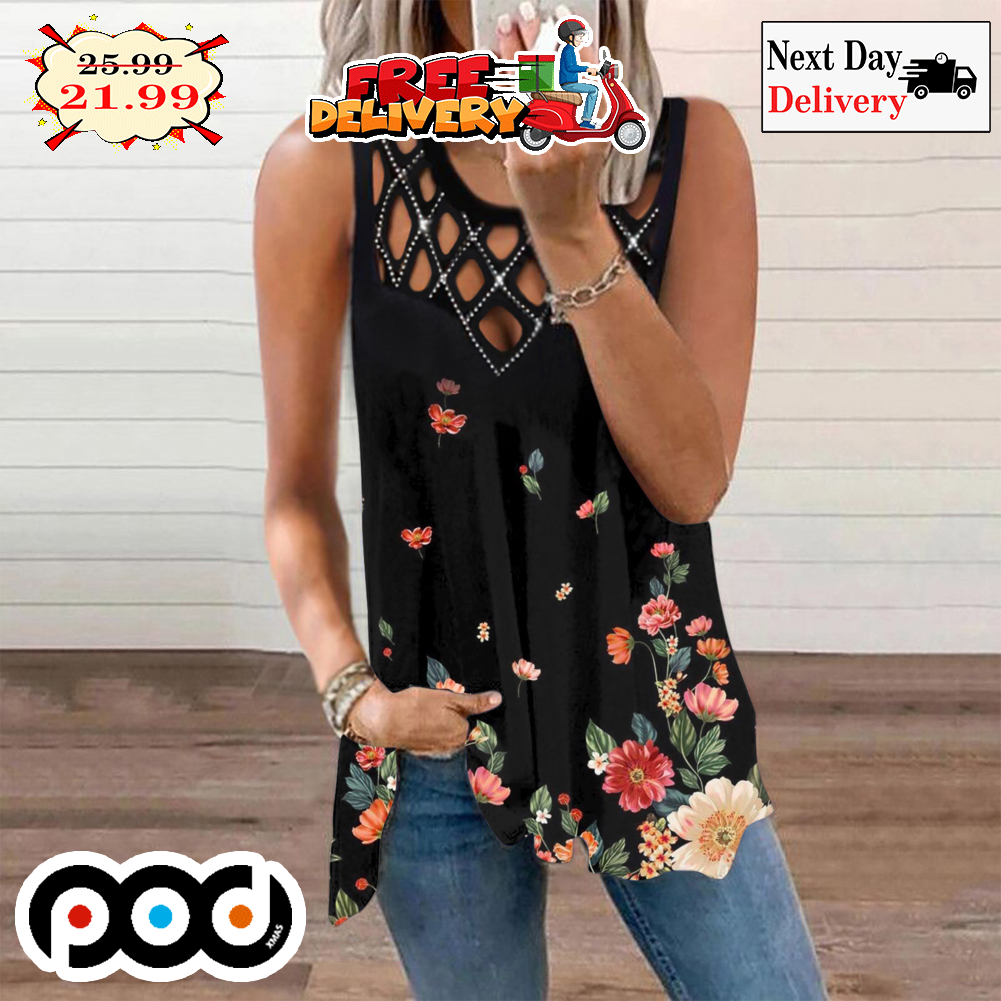 Flower Nature Women's Tank Top Strappy Full Printing
