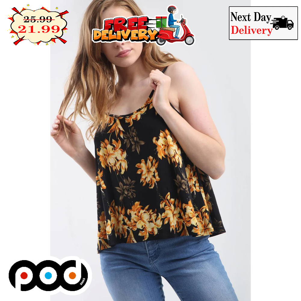 Flower Women's Tank Top Summer Swimming Strappy Full Printing 2023