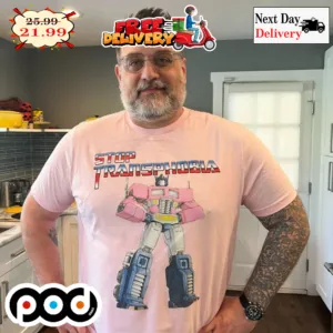 Stop Transphobia Robot Pink Optimus Prime Shirt