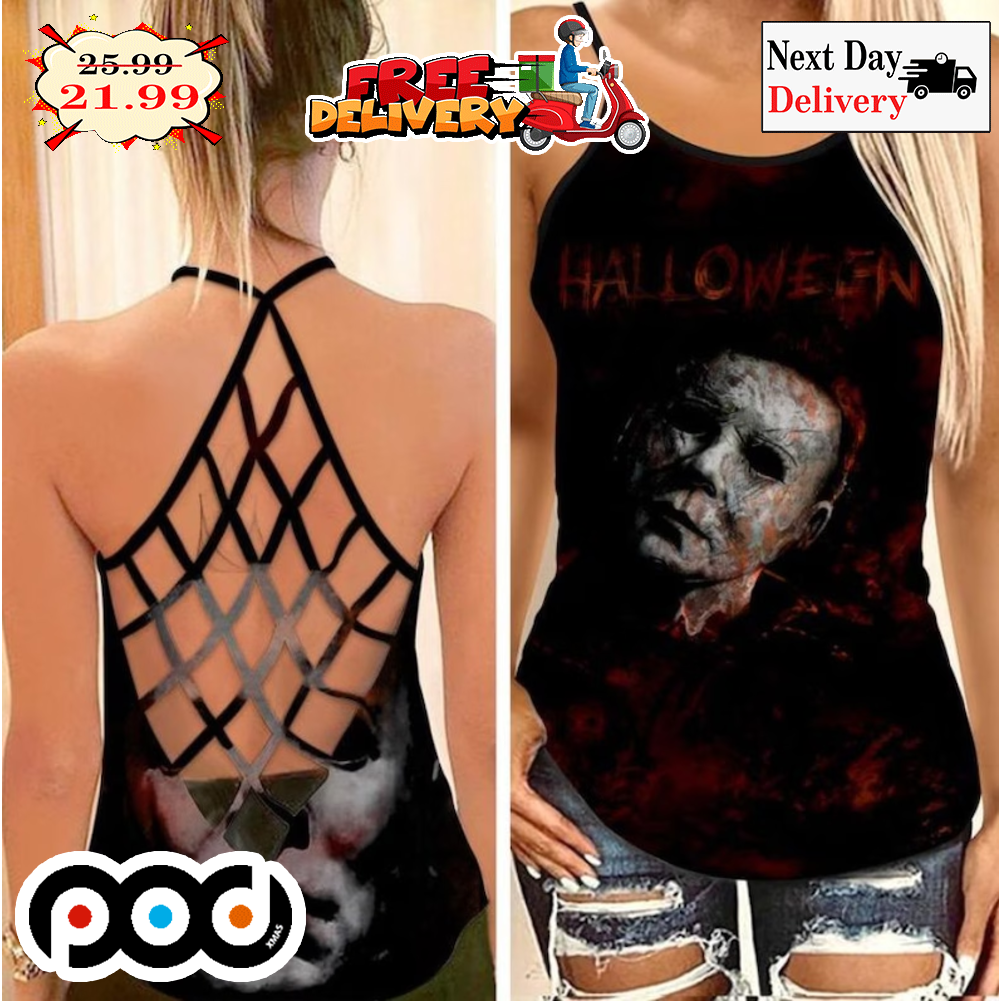 Michael Myers Halloween Criss Cross Tank Top-Horror Characters All Over Print