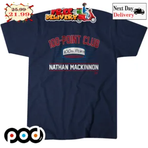 Nathan MacKinnon 100 Point Club Nathan Mackinnon Colorado Avalanche NHL Player Shirt