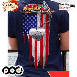 Heart Shakehand America Flag Vintage Shirt