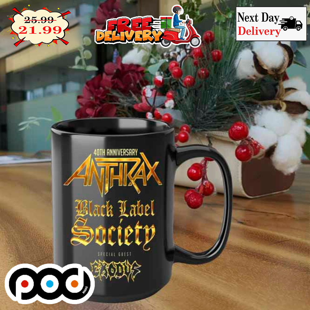 40th Anniversary Anthrax Black Label Society 2023 Coffee Mug