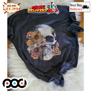 Kinda Emotional Kinda Emotionless Skull Flower Vintage Retro 2023 Shirt