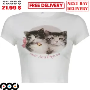 Two Cats Cute And Phycso Shirt