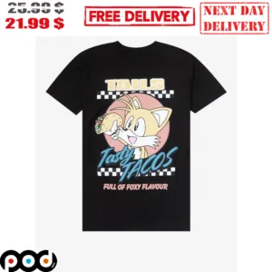 Tails Tasty Tacos Full Of Foxy Flavour Sonic The Hedgedog Shirt