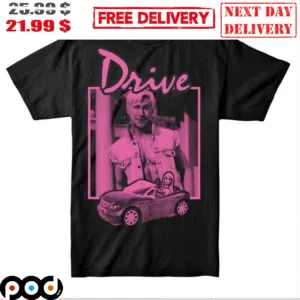 Barbie Drive Ken Ryan Gosling Pink Shirt