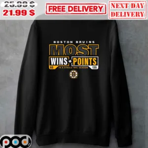 Boston Bruins Most Wins Points In A Single NHL Season Shirt