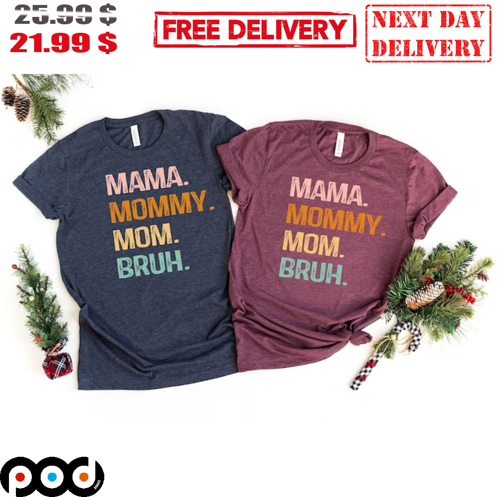 Mama Mommy Mom Bruh Heart Mom Vintage Retro 2023 Shirt