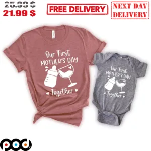 Our First Mother's Day Together Baby Bottles Vintage 2023 Shirt