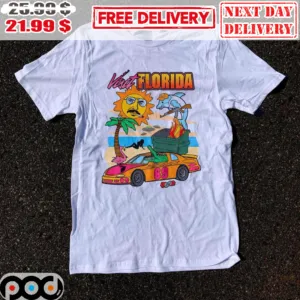 Visit Florida Summer Car Sun Face Funny Shirt