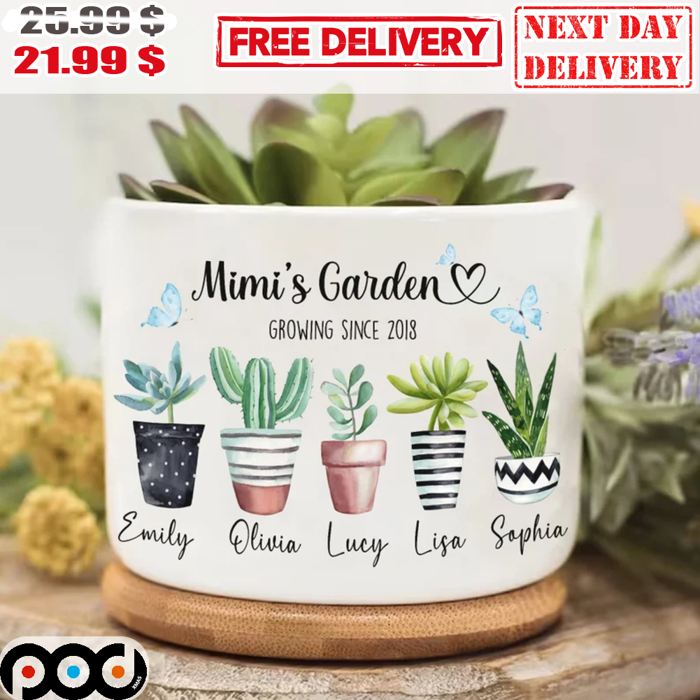 Custom Name Mimi's Garden Growing Since Nature Succulent Pot