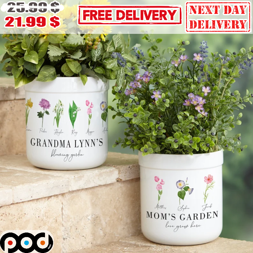 Personalized Birth Month Flower Outdoor Flower Pot Mother's Day Gift