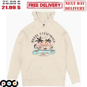 Hotel Catfornia Summer Pool Sunset Vintage Hoodie