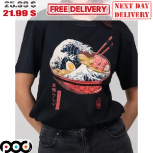 Ramen Monster Wave of Kanagawa Japanese Shirt