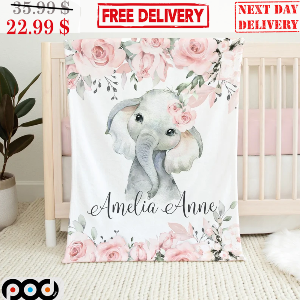 Baby elephant discount blanket with name