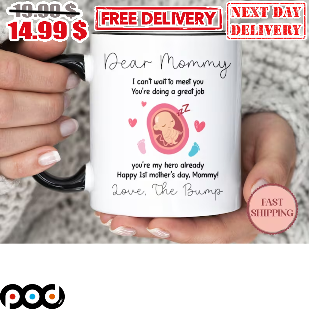 Personalized Ultrasound Pregnancy Dear Mommy I Can't Wait To Meet You Mug