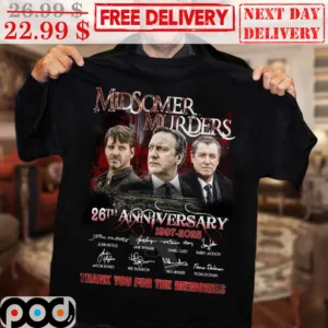 Midsomer Murders 26th Anniversary 1997 2023 Thank You For The Memories Signature Shirt