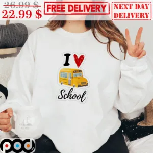 I Love Bus School Shirt