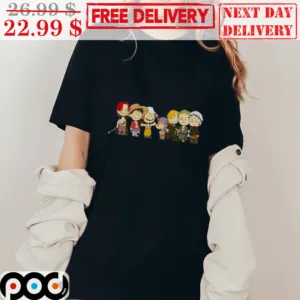 The Peanuts One Piece Character Shanks Luffy Usopp Chopper Sanji Zoro Law Cartoon Funny Cute Shirt