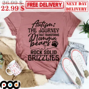 Autism The Journey That Transforms Momma Bears Rock Solid Grizzlies Vintage Shirt