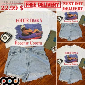 Hotter Than A Hoochie Coochi Beach Shirt
