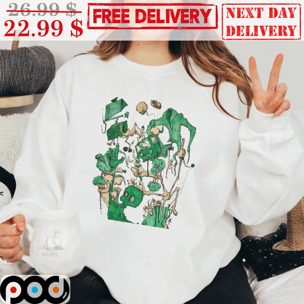 Green Skull Skeleton Home Suit Vintage Shirt