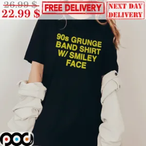 90s Grunge Band Shirt W Smiley Face Shirt
