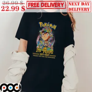 Pokemon 25 Years 1997-2022 Thank You For The Memories Shirt
