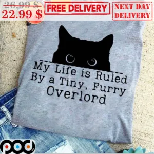 Black Cat My Life Is Ruled By A Tiny Furry Overlord Vintage Shirt