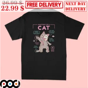 Anatomy Of A Cat Cute Cat Purr Factory Cam Hear Every Move You Make Eyes That See Your Soul Mood Indicator Shirt