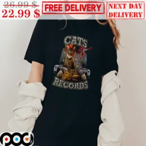 Cats Records Rich Flexing Cool Funny Shirt