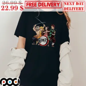 Tanjiro Nezuko Zenitsu Inosuke Demon Slayer Crew Cool Anime Shirt