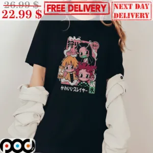 Demon Slayer Tanjiro Zenitsu Nezuko Cute Anime Movie Shirt