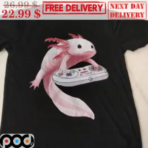Axolotl Fish Playing Video Game Cute Shirt