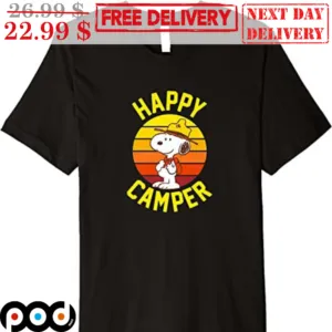 Snoopy Peanuts Happy Camper Vintage Sunset 2023 Shirt