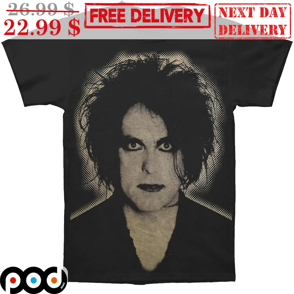 The Cure Robert Smith Face Gray Vintage Shirt