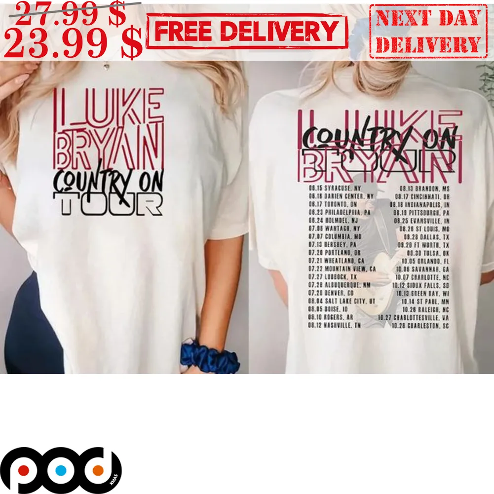 Luke Bryan Contry On Tour 2023 2 Sides Vintage Shirt