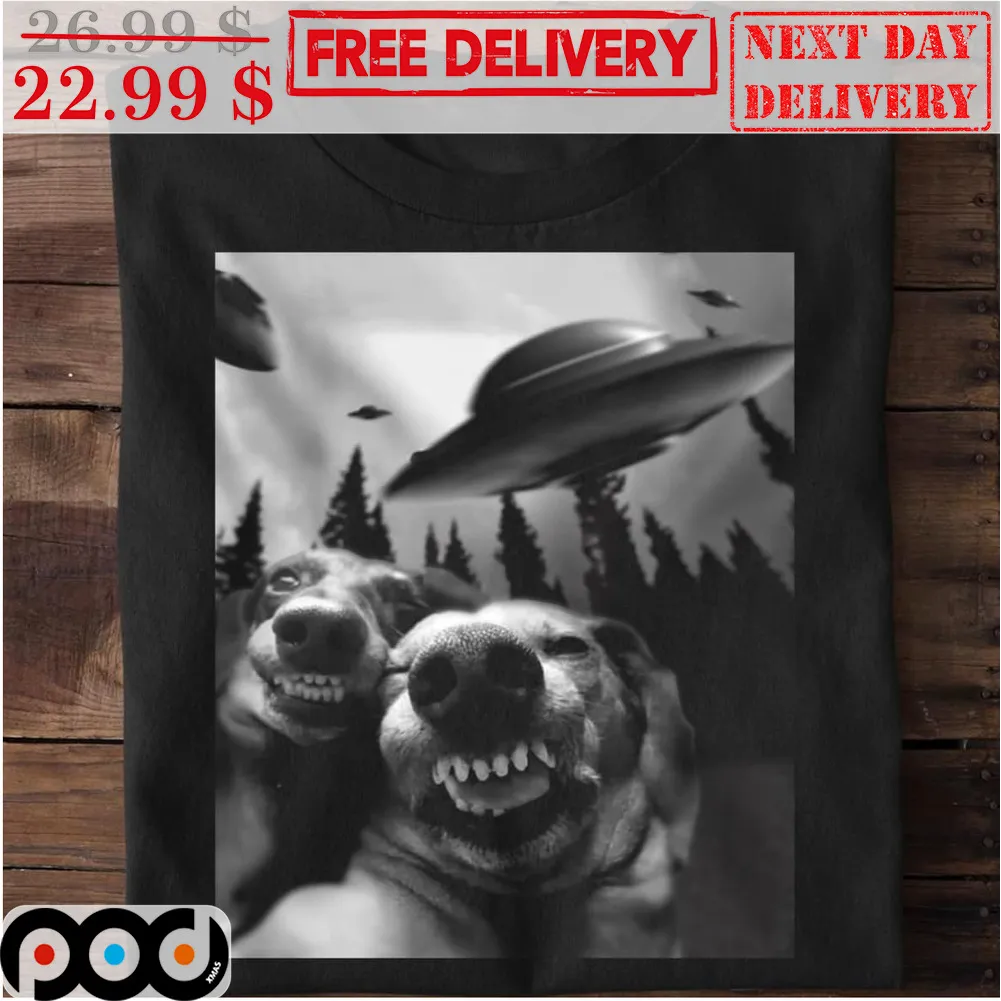 Funny Dog Seflie UFO Forest Shirt