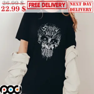 Stardew Valley Skull Farm Flower Vintage Shirt