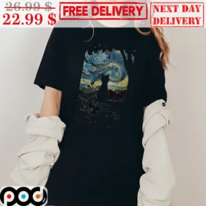 The Starry Night Cat Art Van Gogh Shirt