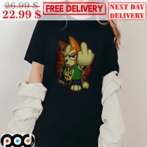 Bluey Chilli Heeler Gangster Cute Middle Finger Shirt