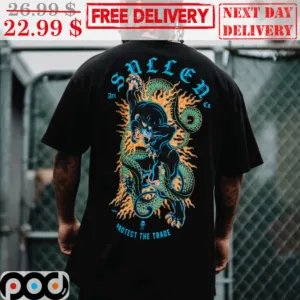 Ed Hardy Art Sullen Protect The Trade Panther vs Snake Tattoo Shirt