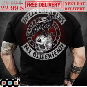 Hello Darkness My Old Friend Crow And Skull Vintage Shirt