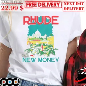 Rhude New Money Summer View From Entrance Vintage Shirt